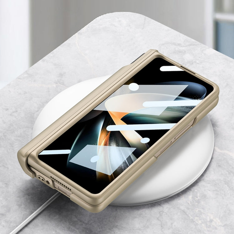 For Samsung Galaxy Z Fold4 GKK Magnetic Fold Hinge Shockproof Phone Case with Wrist Strap(Black)