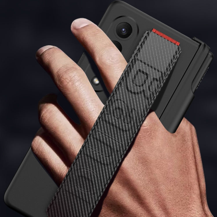 For Samsung Galaxy Z Fold4 GKK Magnetic Fold Hinge Shockproof Phone Case with Wrist Strap(Gold)