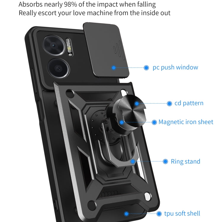 For Xiaomi Redmi 10 5G Sliding Camera Design TPU + PC Phone Case(Black)