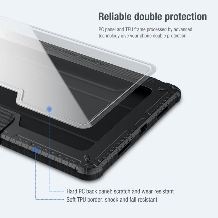 For Xiaomi Pad 5 Pro 12.4 inch NILLKIN Bumper Pro Leather Tablet Case with Pen Slot & Sleep / Wake-up Function(Blue)