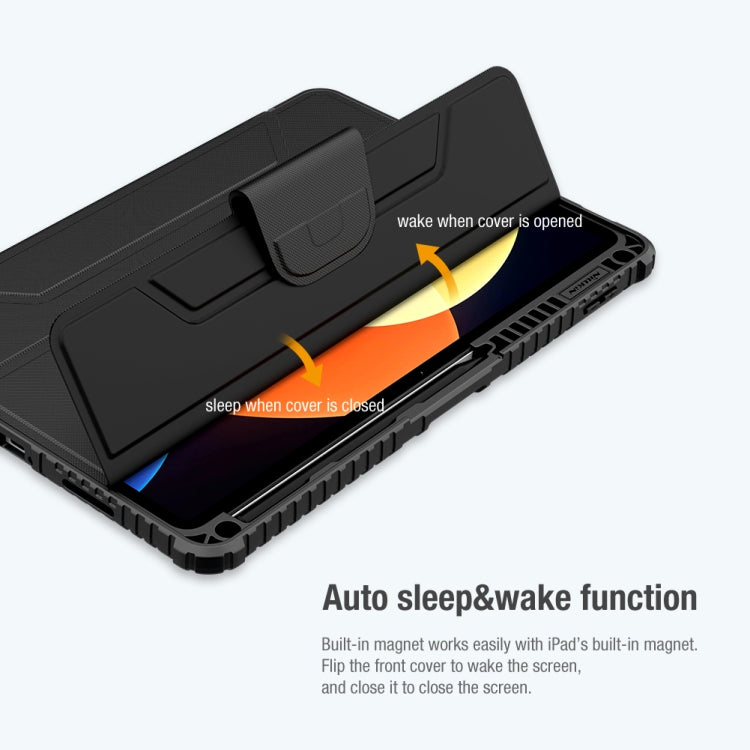 For Xiaomi Pad 5 Pro 12.4 inch NILLKIN Bumper Pro Leather Tablet Case with Pen Slot & Sleep / Wake-up Function(Blue)
