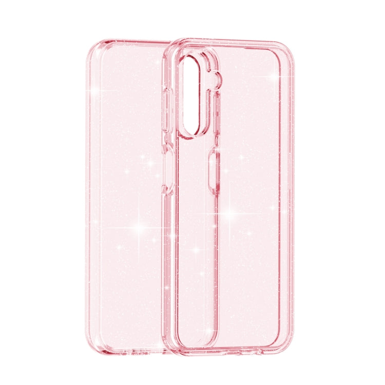 For Samsung Galaxy A14 5G / 4G Shockproof Terminator Style Glitter Powder Phone Case(Shiny Pink)