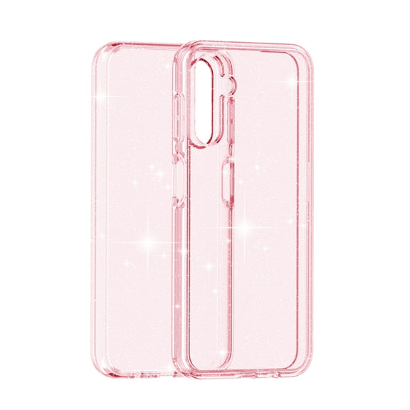 For Samsung Galaxy A14 5G / 4G Shockproof Terminator Style Glitter Powder Phone Case(Shiny Pink)