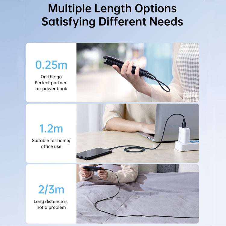 JOYROOM 2.4A USB to 8 Pin Surpass Series Fast Charging Data Cable, Length:0.25m(Black)