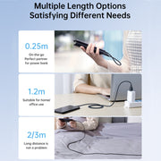 JOYROOM 2.4A USB to 8 Pin Surpass Series Fast Charging Data Cable, Length:0.25m(Black)