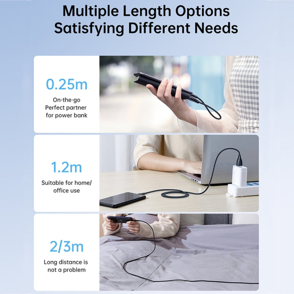 JOYROOM 2.4A USB to 8 Pin Surpass Series Fast Charging Data Cable, Length:0.25m(Black)