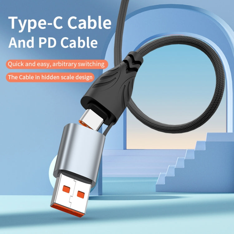 ADC-008 2 in 1 PD 30W USB/Type-C to 8 Pin Fast Charge Data Cable, Length: 1m