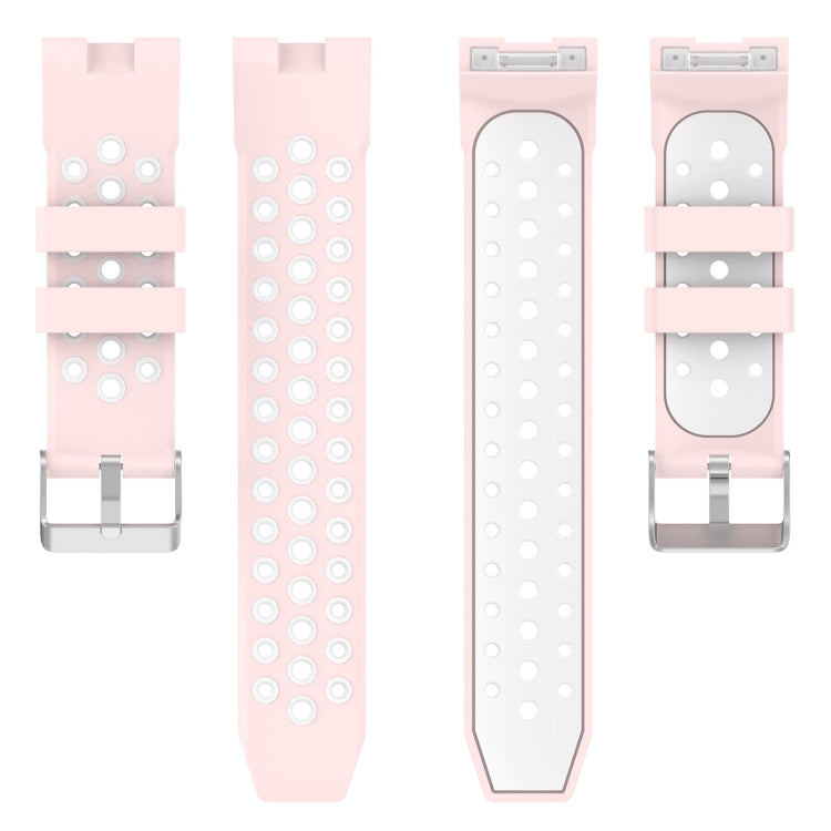 For Huawei Watch GT Cyber Two-color Silicone Watch Band(White Pink)
