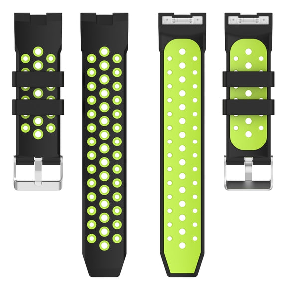 For Huawei Watch GT Cyber Two-color Silicone Watch Band(Black Fluorescent Green)