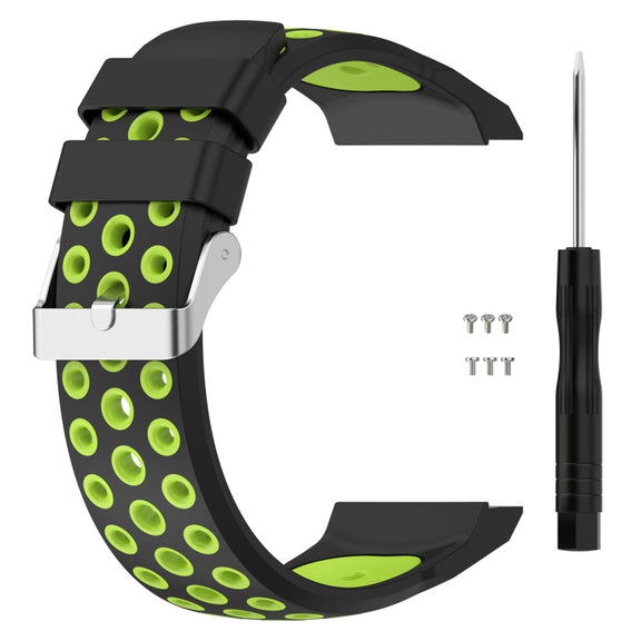 For Huawei Watch GT Cyber Two-color Silicone Watch Band(Black Fluorescent Green)