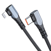 ADC-009 20W USB-C/Type-C to 8 Pin Double Elbow Data Cable, Length:2m