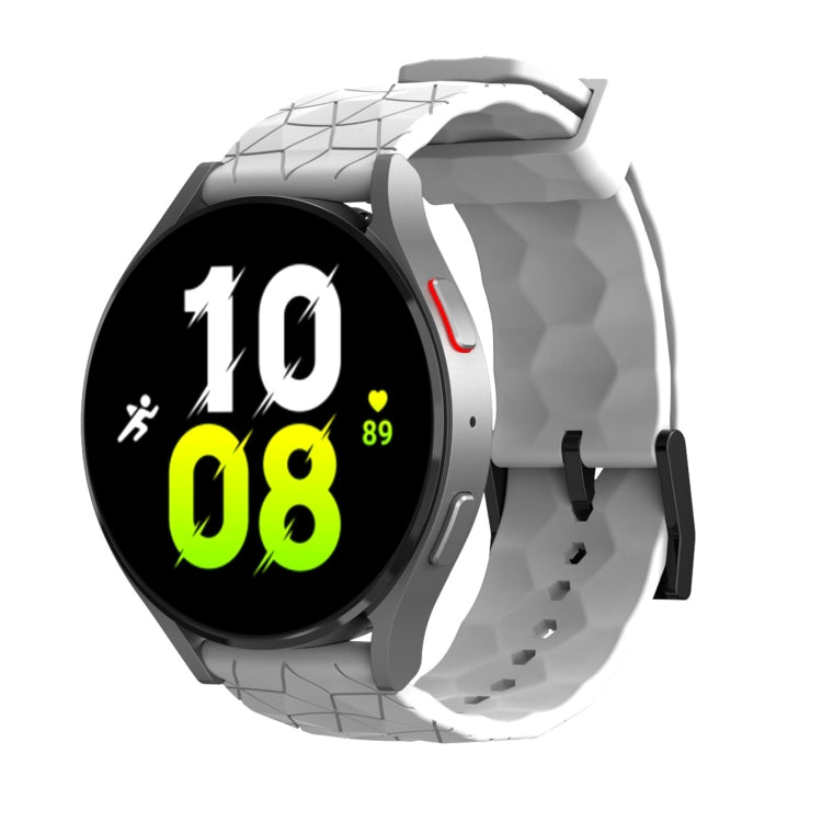 20mm Football Texture Silicone Watch Band(White)