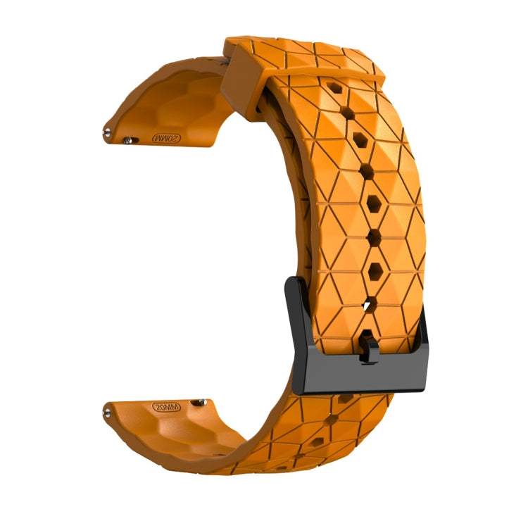 20mm Football Texture Silicone Watch Band(Amber Yellow)