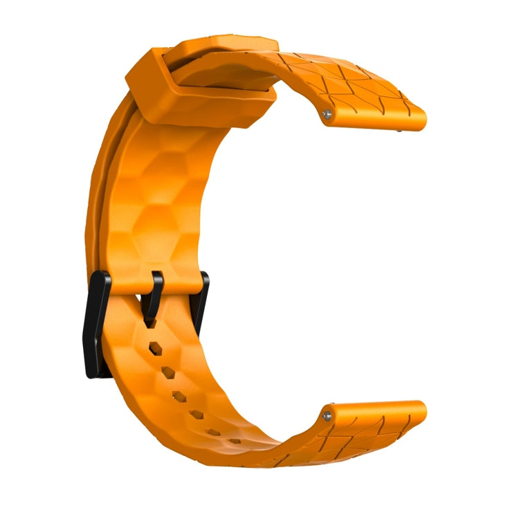 20mm Football Texture Silicone Watch Band(Amber Yellow)