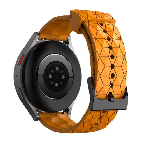20mm Football Texture Silicone Watch Band(Amber Yellow)