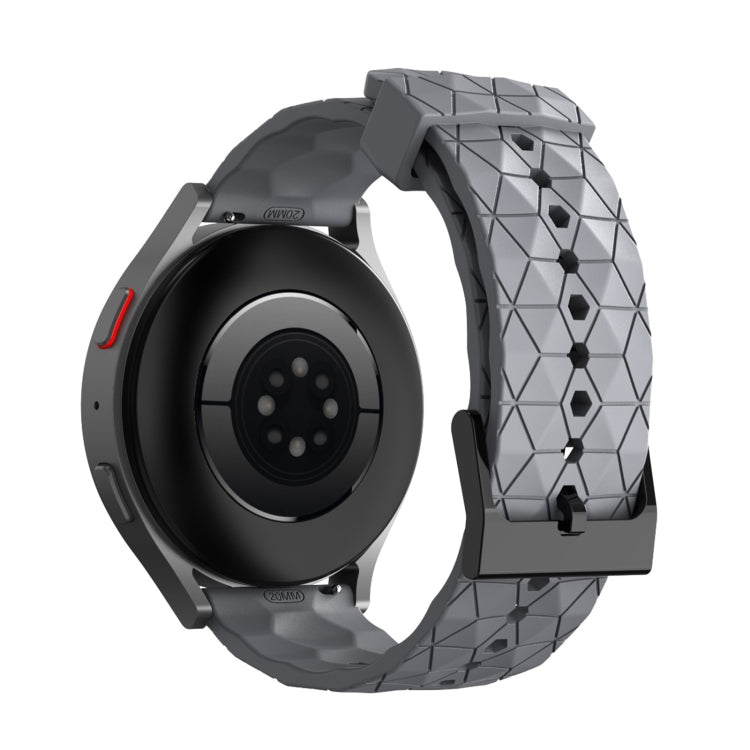 20mm Football Texture Silicone Watch Band(Grey)