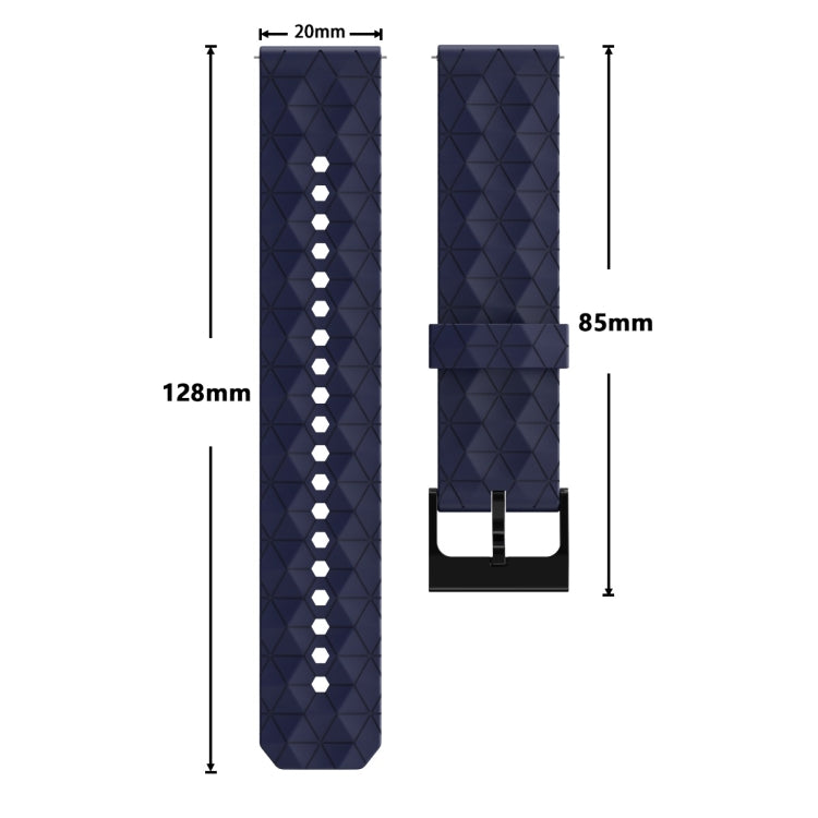 20mm Football Texture Silicone Watch Band(Grey)