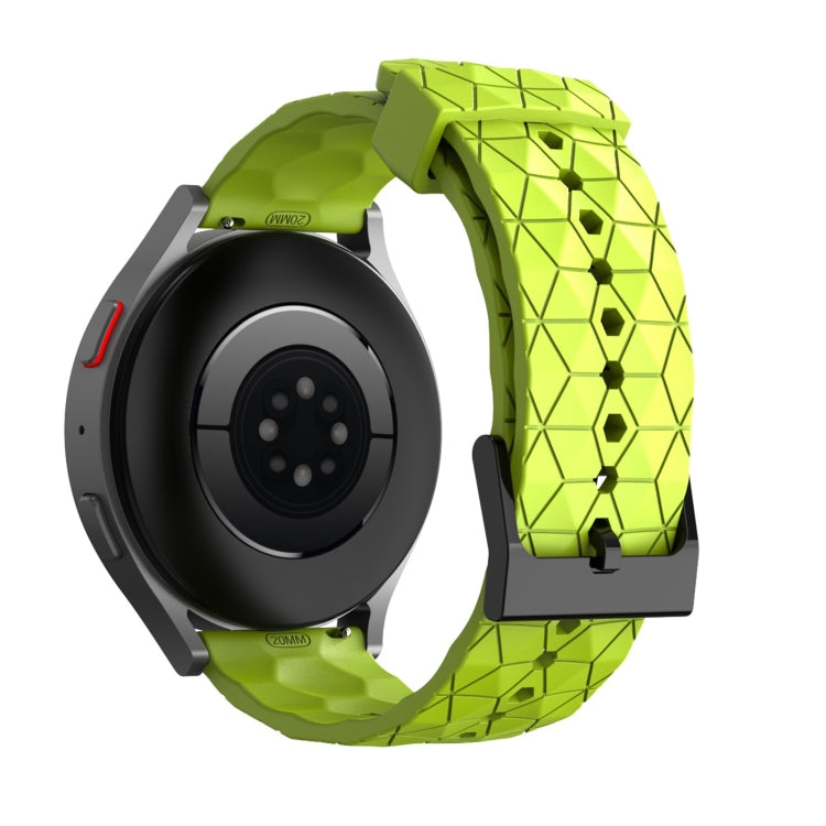 20mm Football Texture Silicone Watch Band(Lime Green)