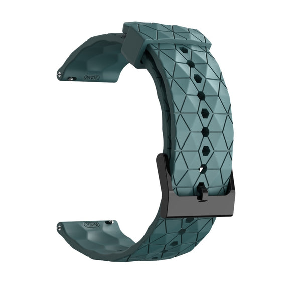 20mm Football Texture Silicone Watch Band(Rock Cyan)