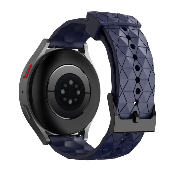 22mm Football Texture Silicone Watch Band(Navy Blue)