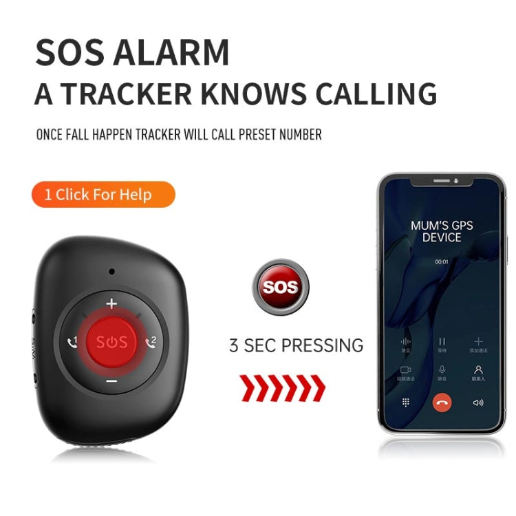 RF-V50 IP67 Water-resistant 4G LTE 3G 2G GSM Elderly SOS Button Emergency Alarm GPS Tracker(Red)