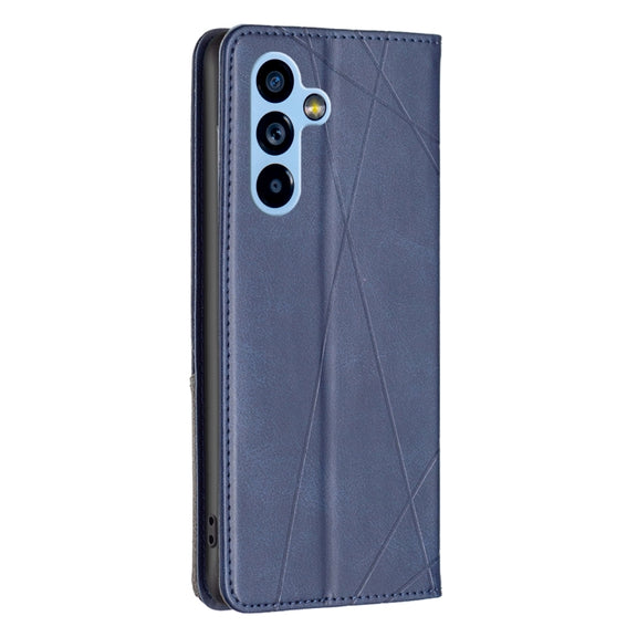 For Samsung Galaxy A54 5G Prismatic Invisible Magnetic Leather Phone Case(Blue)