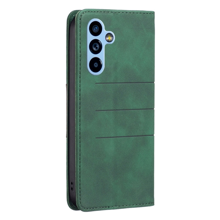 For Samsung Galaxy A54 5G BF10 Color Block Magnetic Flip Leather Phone Case(Green)