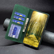For Samsung Galaxy A54 5G BF10 Color Block Magnetic Flip Leather Phone Case(Green)