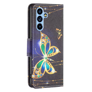 For Samsung Galaxy A54 5G Colored Drawing Pattern Leather Phone Case(Big Butterfly)