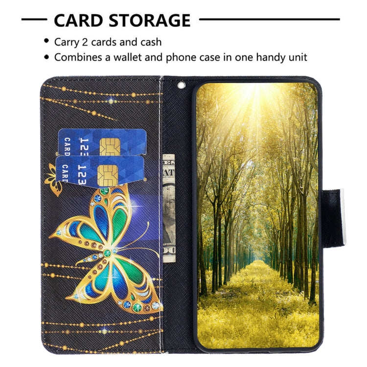 For Samsung Galaxy A54 5G Colored Drawing Pattern Leather Phone Case(Big Butterfly)