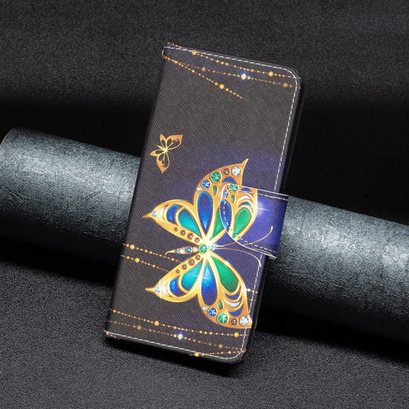 For Samsung Galaxy A54 5G Colored Drawing Pattern Leather Phone Case(Big Butterfly)