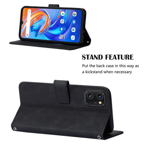 For UMIDIGI A13 / A13 Pro / A13S Crossbody 3D Embossed Flip Leather Phone Case(Black)