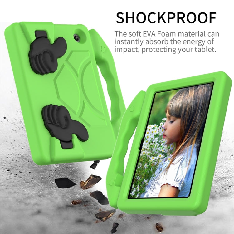 For Amazon Kindle Fire 7 2022 Children EVA Shockproof Tablet Case with Thumb Bracket(Green)