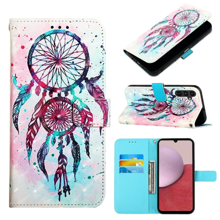 For Samsung Galaxy A14 5G 3D Painting Horizontal Flip Leather Phone Case(Color Drop Wind Chimes)