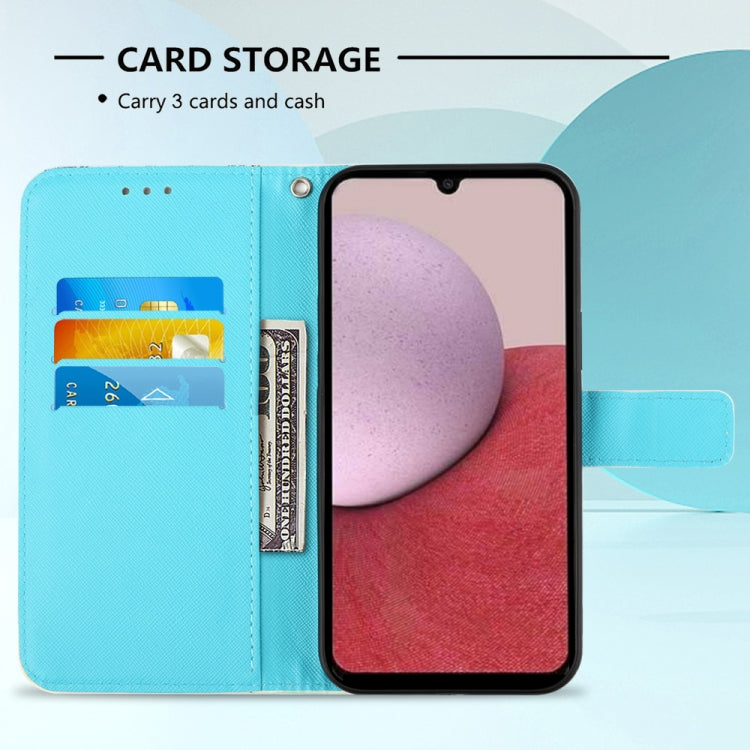 For Samsung Galaxy A14 5G 3D Painting Horizontal Flip Leather Phone Case(Color Drop Wind Chimes)