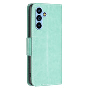 For Samsung Galaxy A54 5G Embossing Two Butterflies Pattern Leather Case(Green)