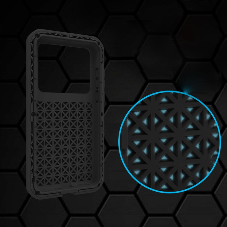 For Huawei P40 LOVE MEI Metal Shockproof Water-resistant Dustproof Protective Case(Black)