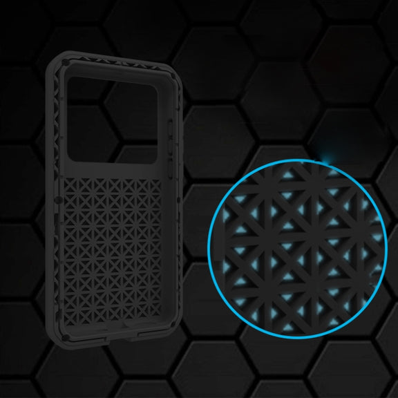 For Huawei P40 LOVE MEI Metal Shockproof Water-resistant Dustproof Protective Case(Black)