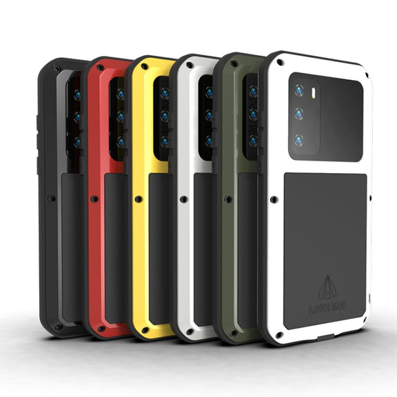 For Huawei P40 LOVE MEI Metal Shockproof Water-resistant Dustproof Protective Case(Black)