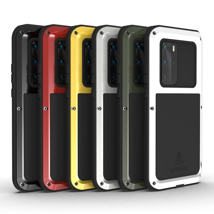 For Huawei P40 Pro LOVE MEI Metal Shockproof Water-resistant Dustproof Protective Case(Black)