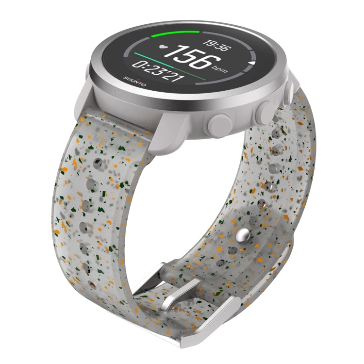 For Suunto 5 Peak Silicone Watch Band(Green Orange Gray)