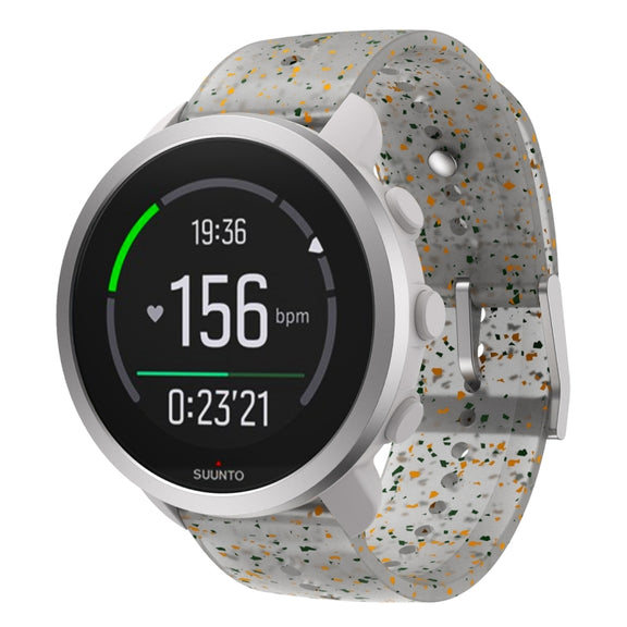 For Suunto 5 Peak Silicone Watch Band(Green Orange Gray)