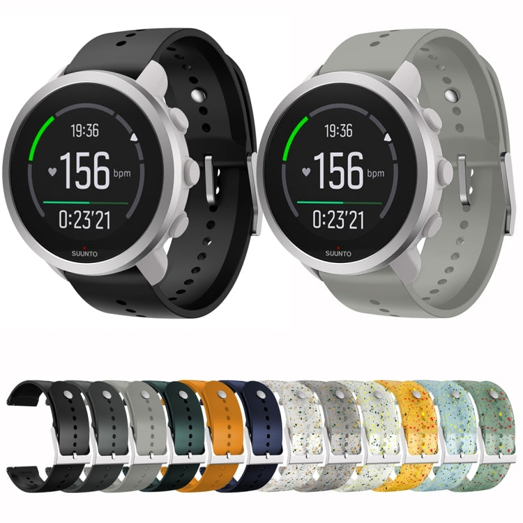 For Suunto 5 Peak Silicone Watch Band(Green Orange Gray)