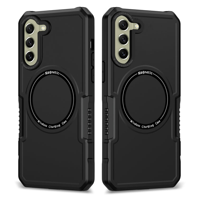 For Samsung Galaxy S21 FE 5G MagSafe Shockproof Armor Phone Case(Black)