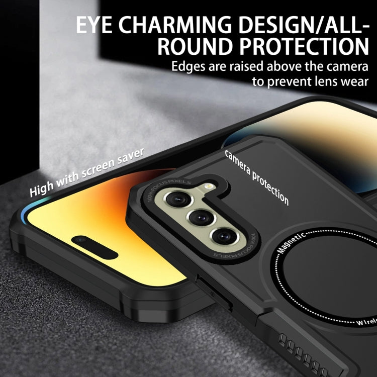 For Samsung Galaxy S21 FE 5G MagSafe Shockproof Armor Phone Case(Black)