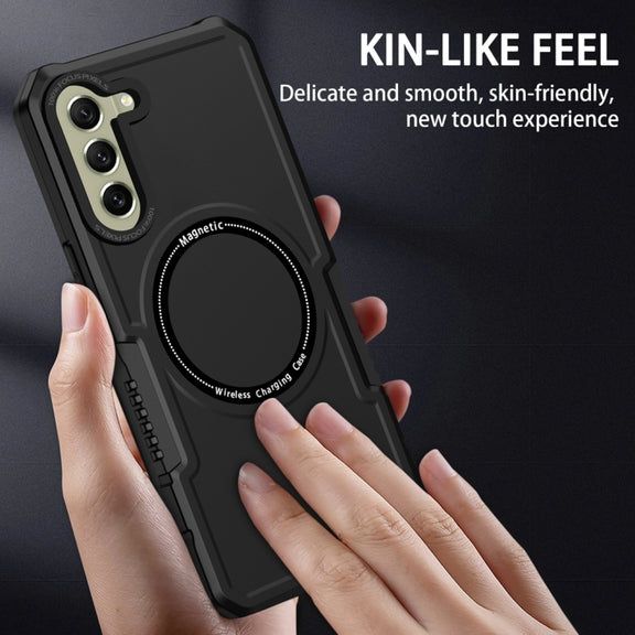 For Samsung Galaxy S21 FE 5G MagSafe Shockproof Armor Phone Case(Black)