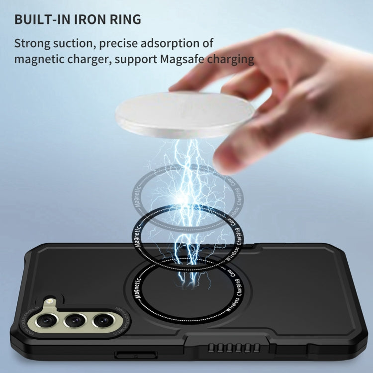 For Samsung Galaxy S21 FE 5G MagSafe Shockproof Armor Phone Case(Black)