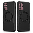 For Samsung Galaxy S22 Ultra 5G MagSafe Shockproof Armor Phone Case(Black) - Galaxy S22 Ultra 5G Cases by PMC TechLife | Online Shopping South Africa | PMC TechLife
