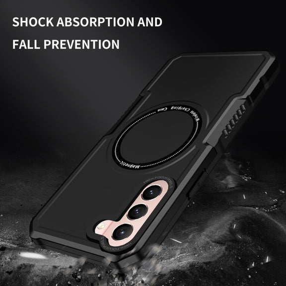 For Samsung Galaxy S22+ 5G MagSafe Shockproof Armor Phone Case(Black)