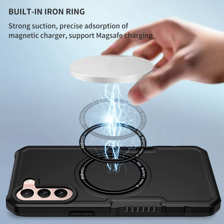 For Samsung Galaxy S22+ 5G MagSafe Shockproof Armor Phone Case(Black)